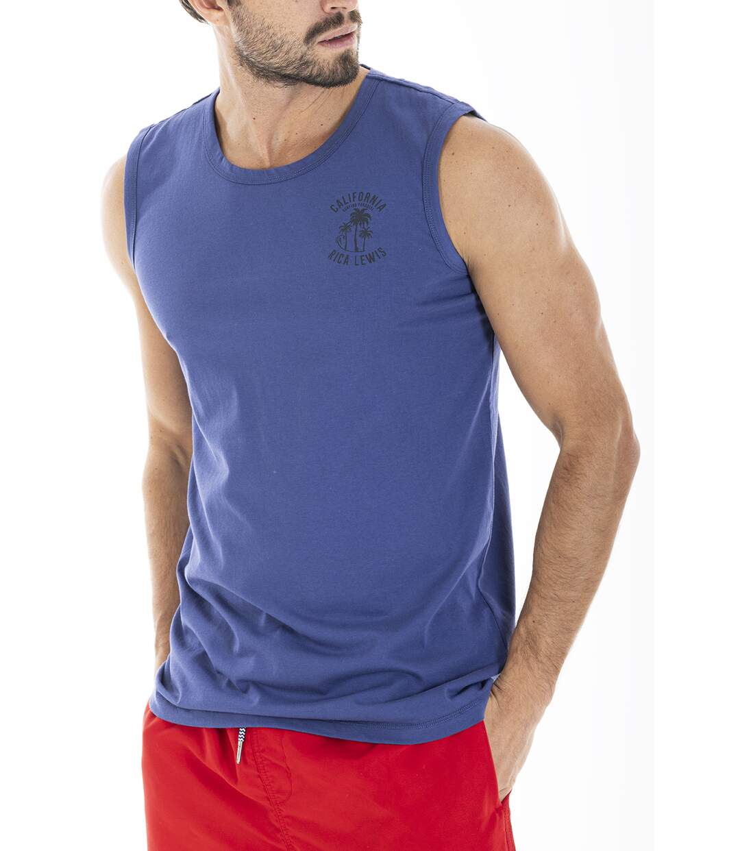 Débardeur look surfwear CRUZ BLEU-2