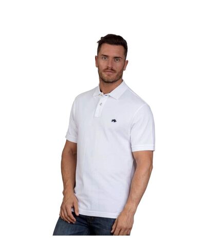 Polo bio classique pour hommes blanc Raging Bull