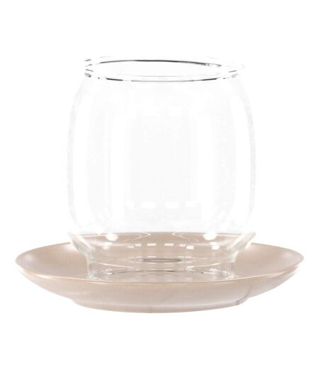 Lanterne en Verre Archy 12cm Beige