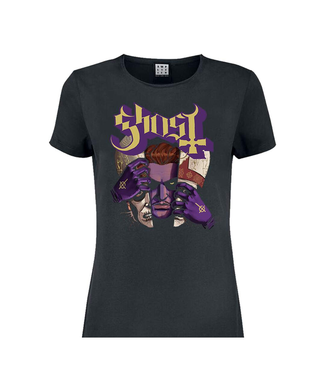 Womens/ladies alter egos ghost t-shirt dress charcoal Amplified-2