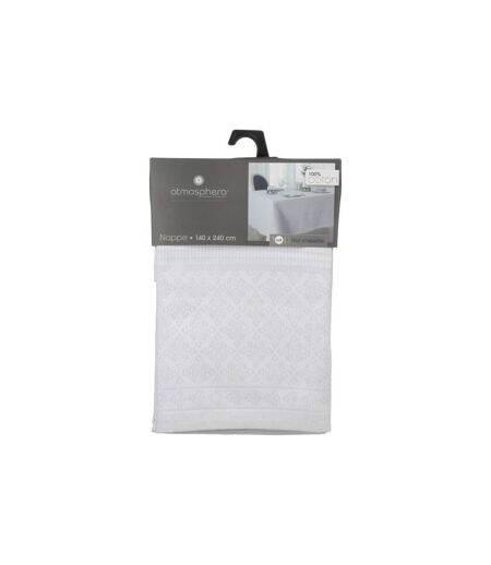 Nappe Jacquard Nid d'Abeille 140x240cm Blanc