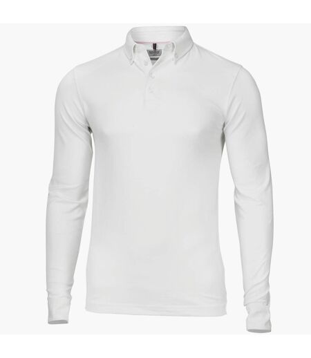 Nimbus Mens Carlington Deluxe Long Sleeve Polo Shirt (White)