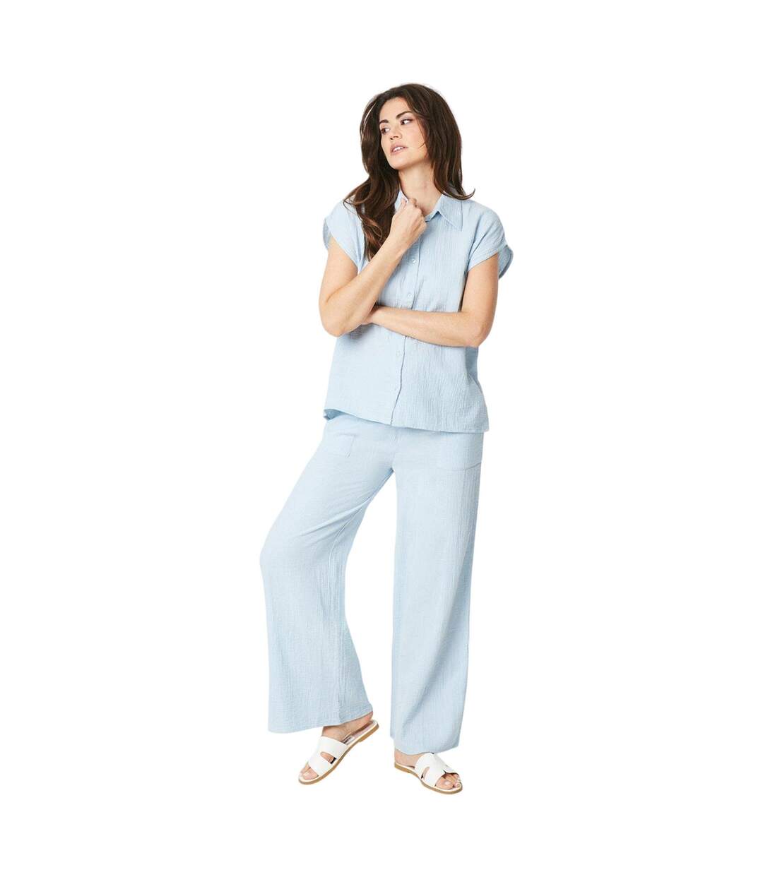 Chemisier co ord femme bleu Principles-3