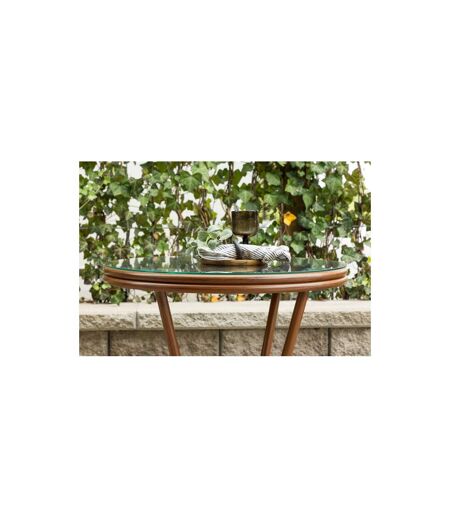 Table de Jardin en Verre Loures 75cm Marron
