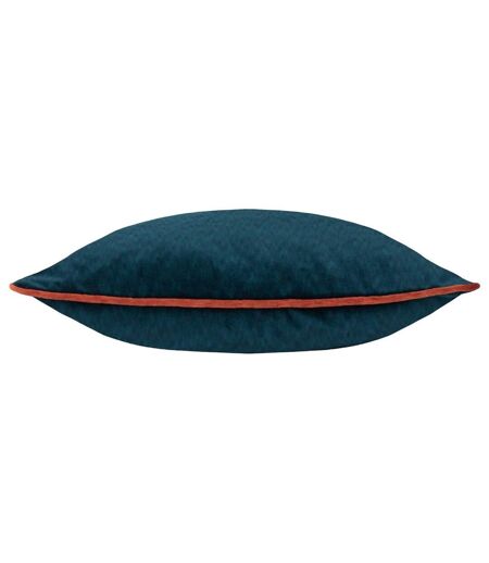 Torto velvet rectangular cushion cover 50cm x 50cm teal/brick red Paoletti