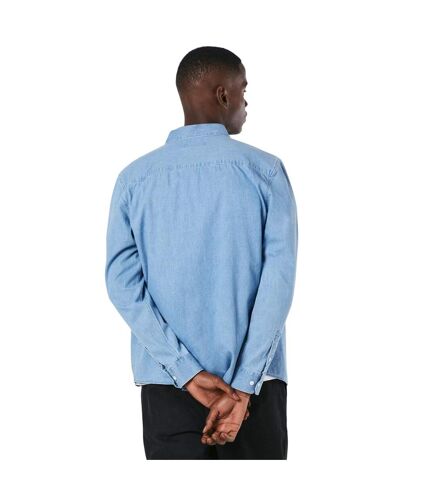 Mens denim long-sleeved shirt light blue Burton