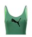 Womens/ladies Striped Ribbed One Piece Swimsuit Green Puma-2