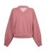 Womens/ladies Fleece V Neck Sweatshirt Muted Berry Levis-1