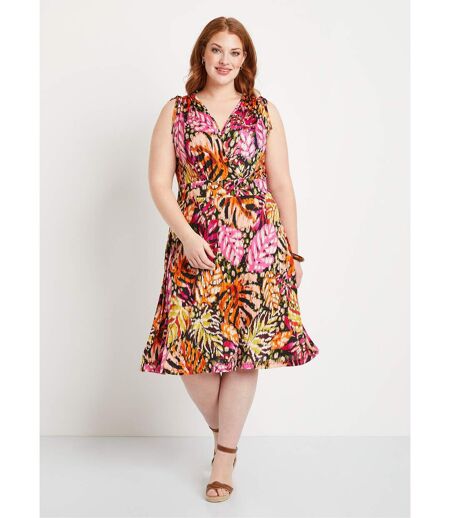 Robe cache-coeur courte nouettes épaules