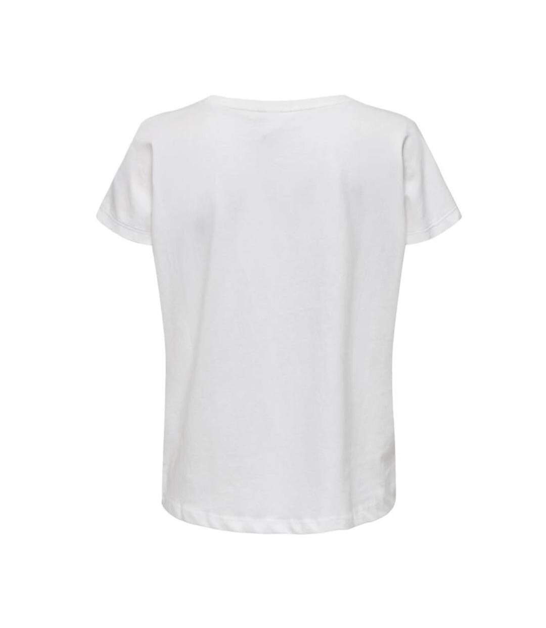 T-shirt blanc femme only life-2