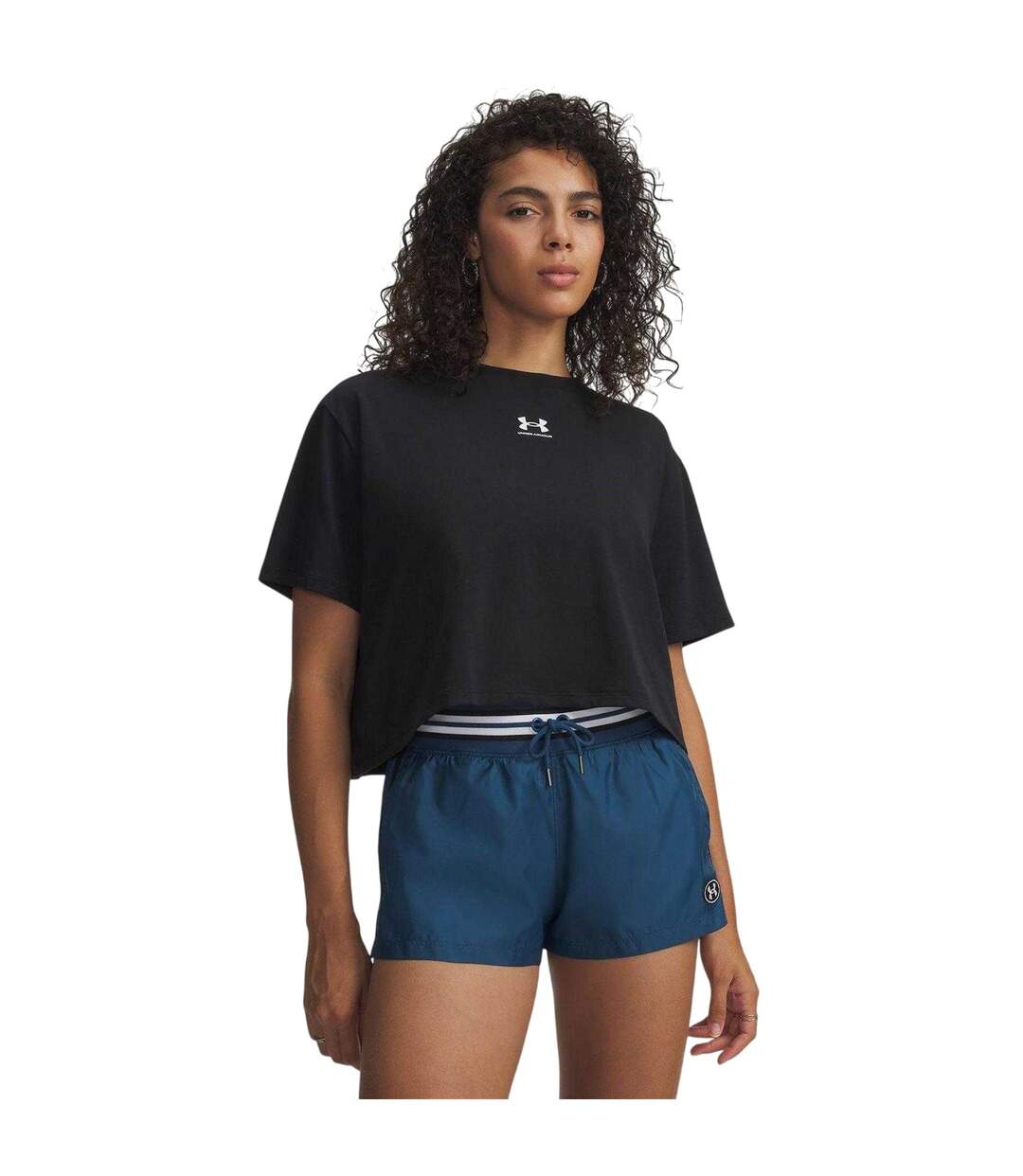 T-shirt Rival Femme Noir Blanc Under Armour-1