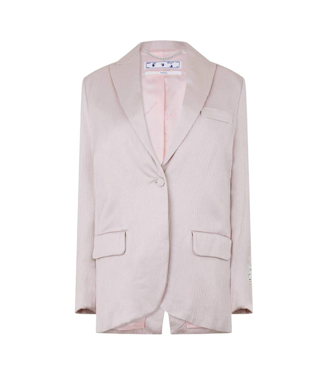 Womens/ladies Tomboy Wrinkled Satin Regular Jacket Pink Off White-2