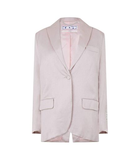 Womens/ladies Tomboy Wrinkled Satin Regular Jacket Pink Off White