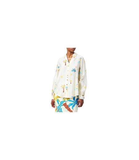 Chemise Manches Longues Motif/style Imprimé Palmier Femme Crème Never Fully Dressed