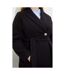 Womens/ladies button wrap plus coat black Dorothy Perkins