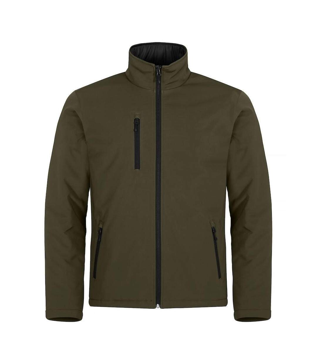 Mens Padded Soft Shell Jacket Dark Grey Clique-1