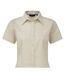 Short Sleeve Poplin Blouse / Plain Work Shirt Natural Premier-2