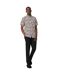 Mens abstract palm short-sleeved shirt brown Maine