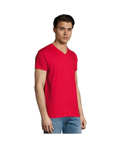 Mens imperial v neck t-shirt red SOLS