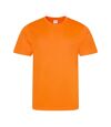 Just Cool Mens Performance Plain T-Shirt (Electric Orange)