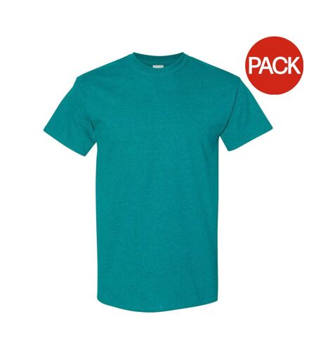 Lot de 5  t-shirts manches courtes hommes bleu clair chiné Gildan