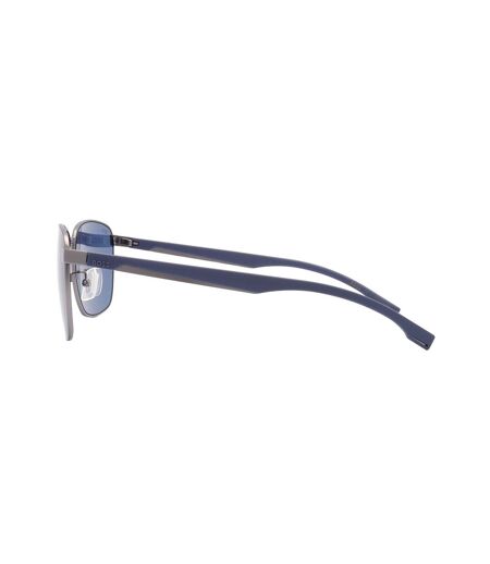 Mens Rectangle Sunglasses One Size Dark Ruthenium Blue Hugo Boss