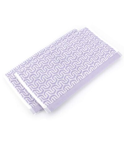 Lot de 2 serviettes invité 33x50 cm GRAPHIC HOOK violet