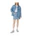 Womens/ladies The Icon Oversized Denim Jacket Turquoise Hugo-4