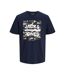 T-shirt Marine/Orange Homme Jack & Jones 12263408 - S