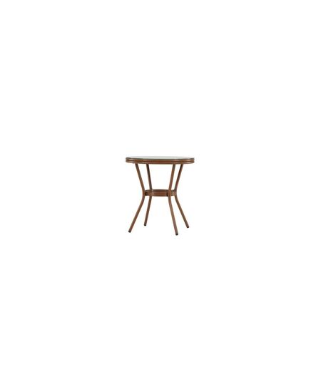 Table de Jardin en Verre Loures 75cm Marron