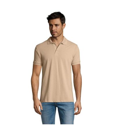 SOLs Mens Prime Pique Plain Short Sleeve Polo Shirt (Sand) - UTPC493