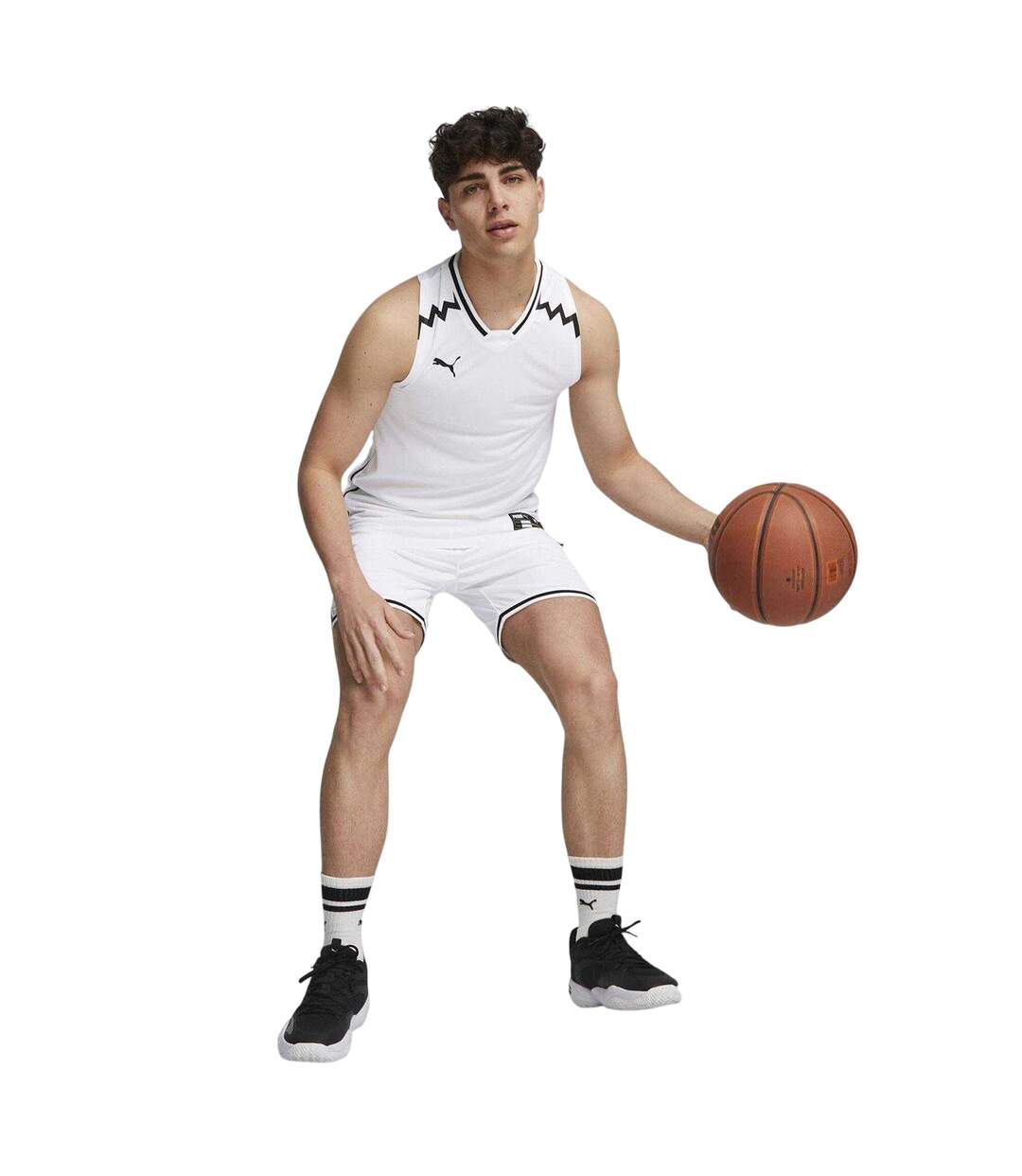 Mens Hoops Team Game Performance Basketball Jersey White Puma-4