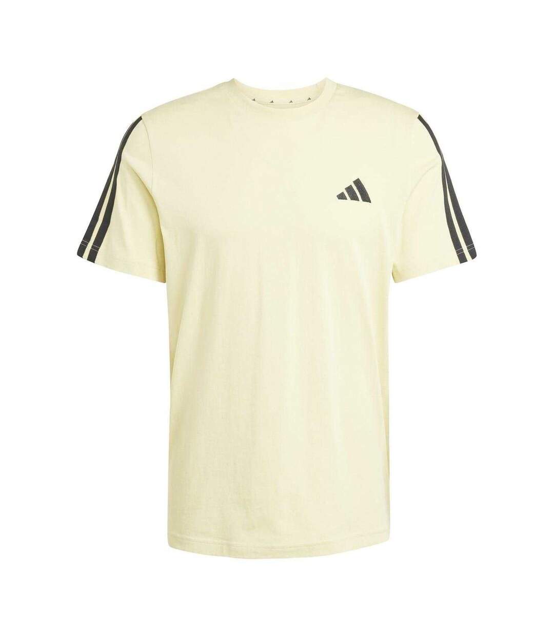 Mens 3 Stripes T-shirt Powdery Yellow Adidas-2