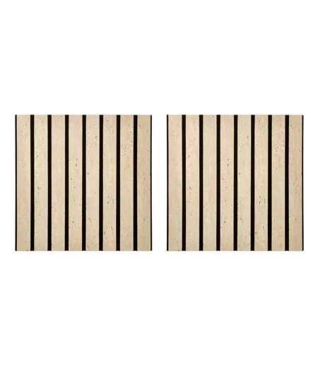 Lot de 2 Panneaux Acoustiques Adhésifs Effet Travertin Ribo 30x30cm Marron