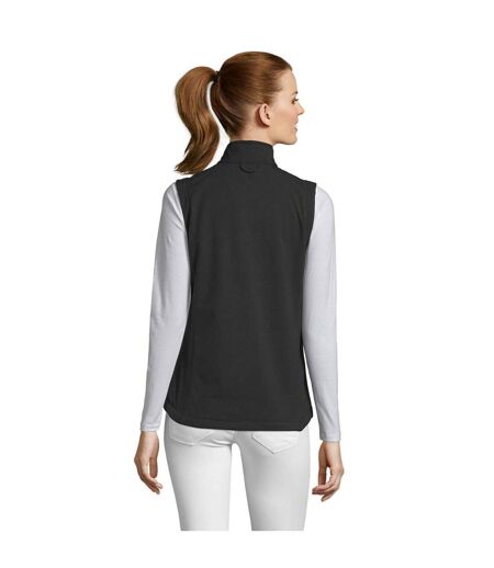 Womens/ladies Rallye Softshell Sleeveless Gilet Black SOLS