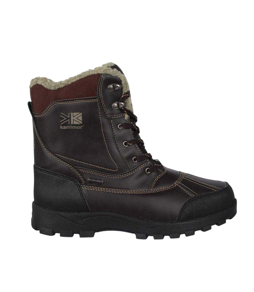 Mens Logo Mid Calf Snow Boots Brown Karrimor-1