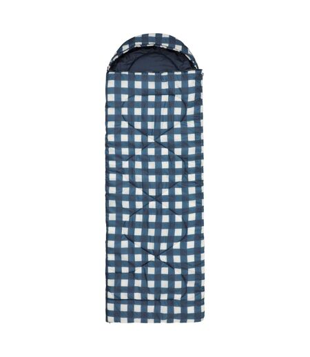 Mid Season Checked Left Zip Sleeping Bag One Size Dark Blue Mountain Warehouse