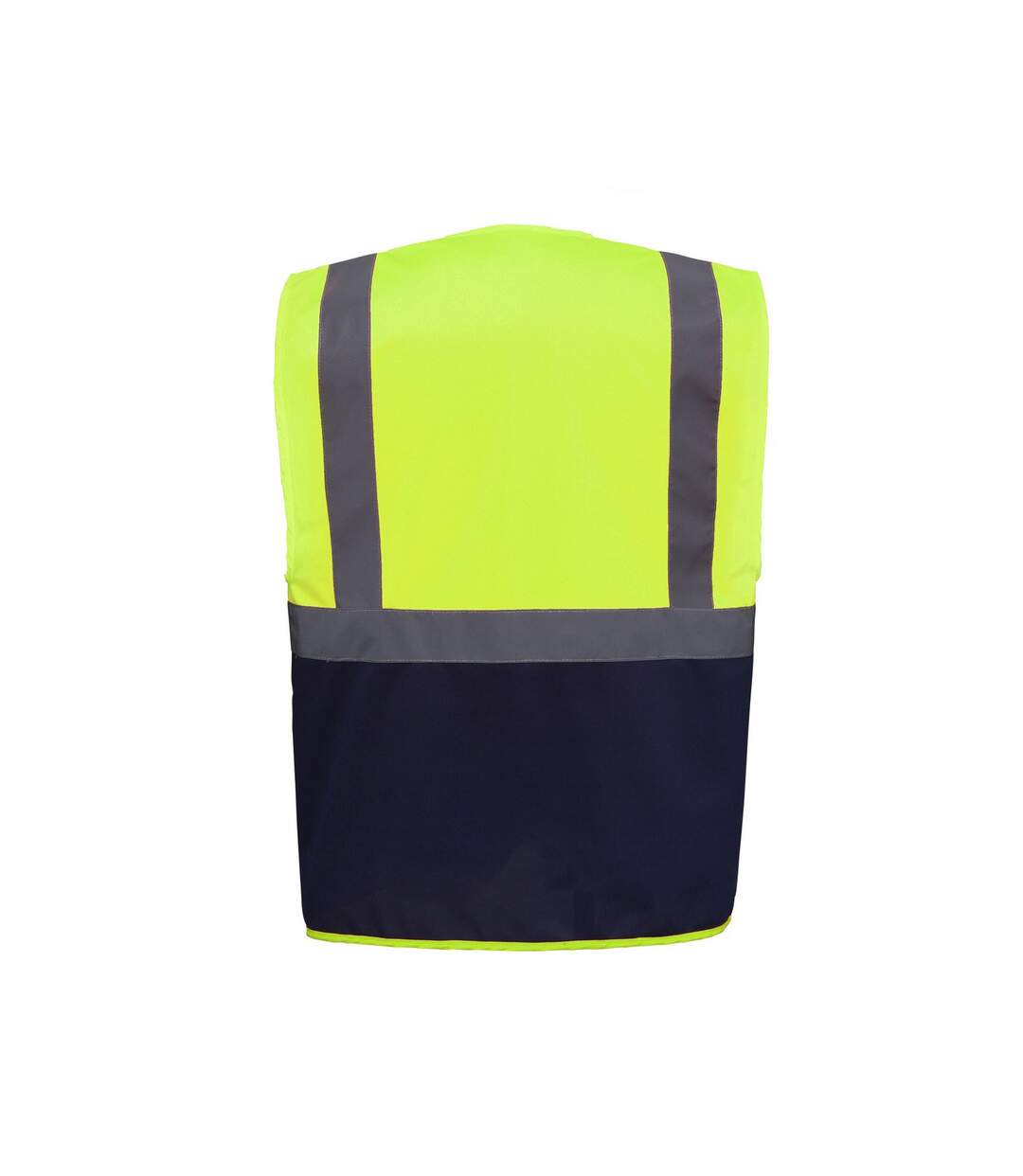 Gilet executive adulte jaune fluo / bleu marine Yoko-2