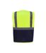 Gilet executive adulte jaune fluo / bleu marine Yoko-2