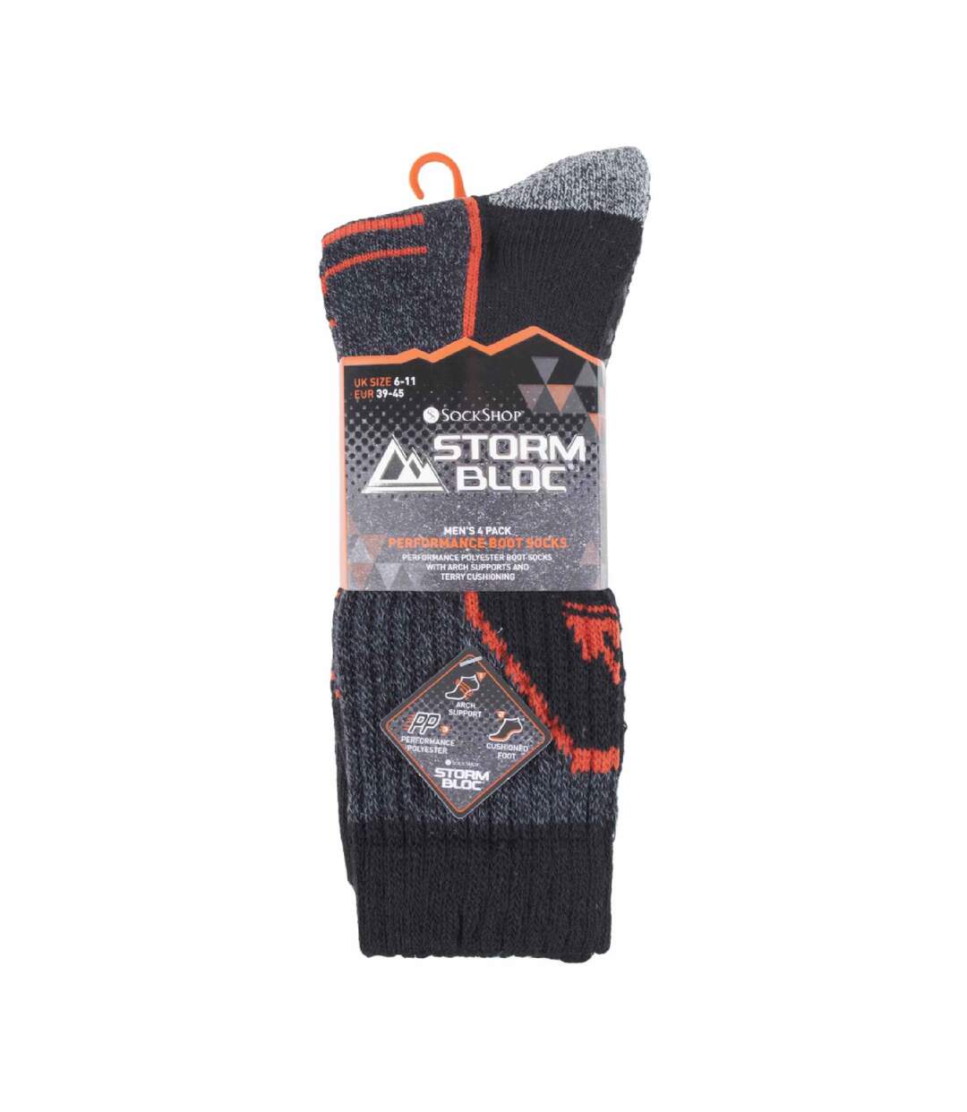 4 Pack Mens Cushioned Anti Blister Hiking Socks-2