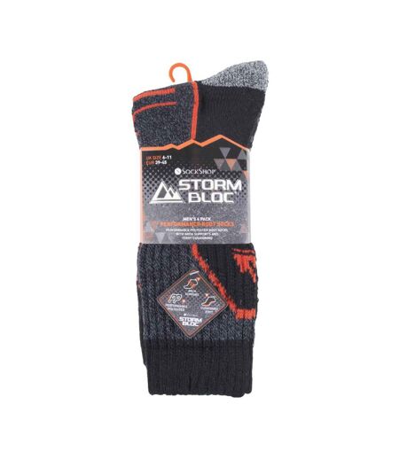 4 Pack Mens Cushioned Anti Blister Hiking Socks