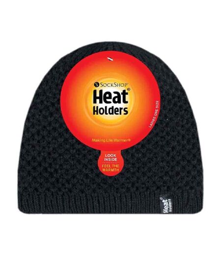 Ladies Crochet Knit Fleece Lined Warm Thermal Winter Beanie Hat