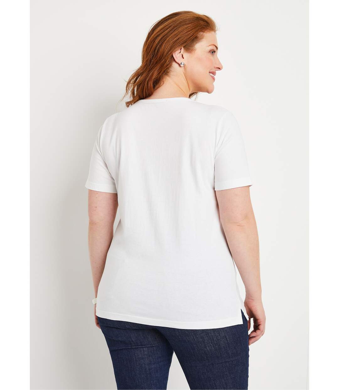 T-shirt motif fleurs encolure ronde-2