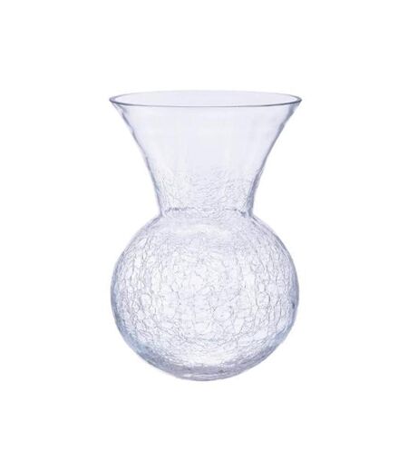 Vase en Verre Craquelé Boule 28cm Transparent