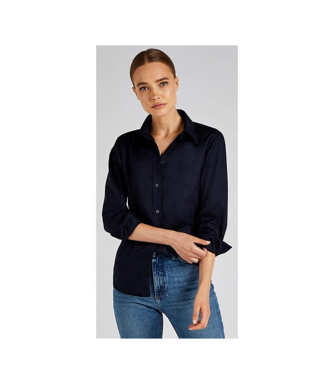 Chemisier À Manches Longues Femme Bleu Marine Kustom Kit-1