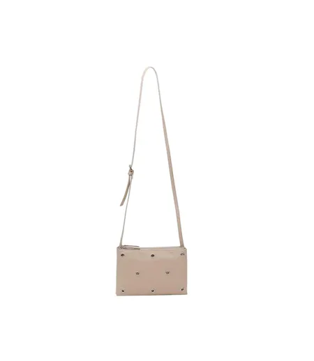 Eyelets Faux Leather Crossbody Bag One Size Beige Firetrap