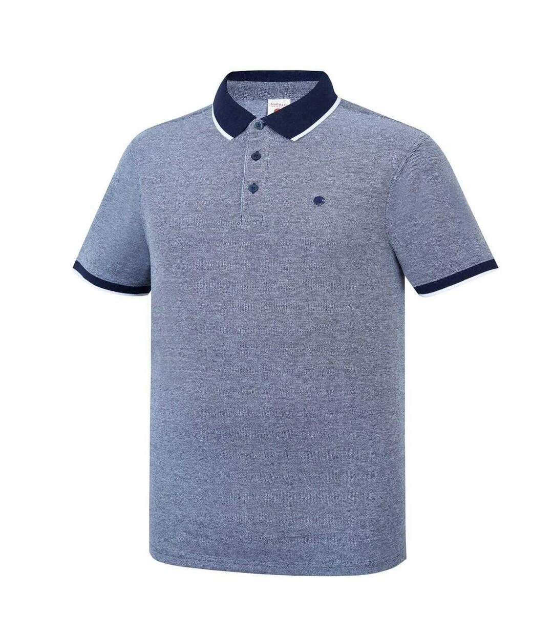 Mens Cotton Pique Polo Shirt Navy White SoulCal-3