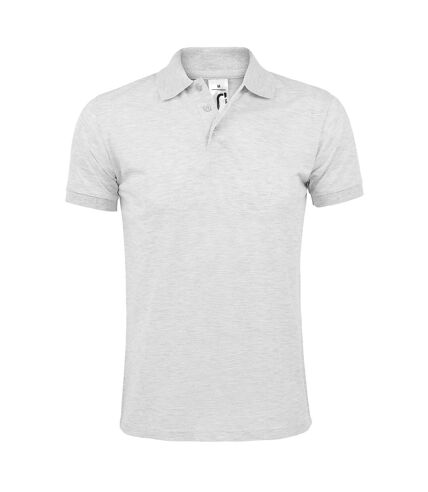 SOLs Mens Prime Pique Plain Short Sleeve Polo Shirt (Ash)