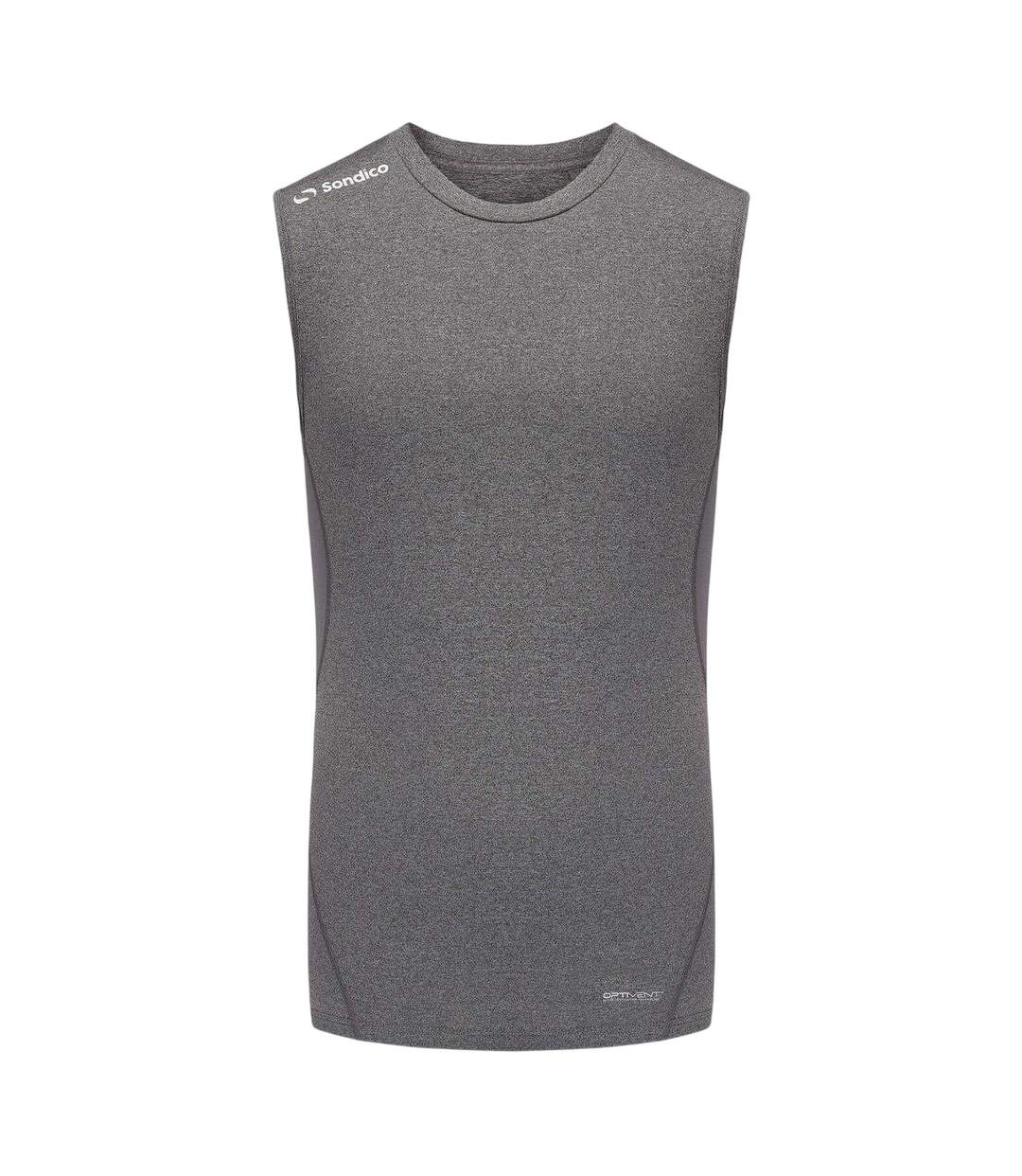 Haut Thermique Sans Manches Homme Gris Chiné Sondico-1