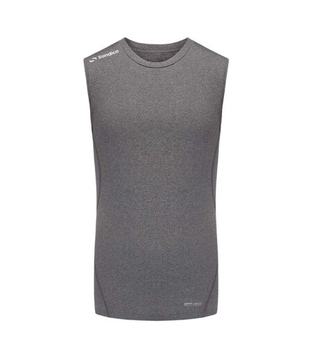 Haut Thermique Sans Manches Homme Gris Chiné Sondico